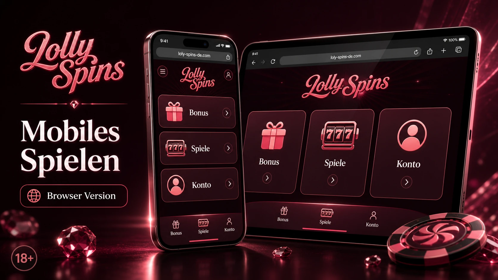 Lolly Spins App und mobiles Spielen